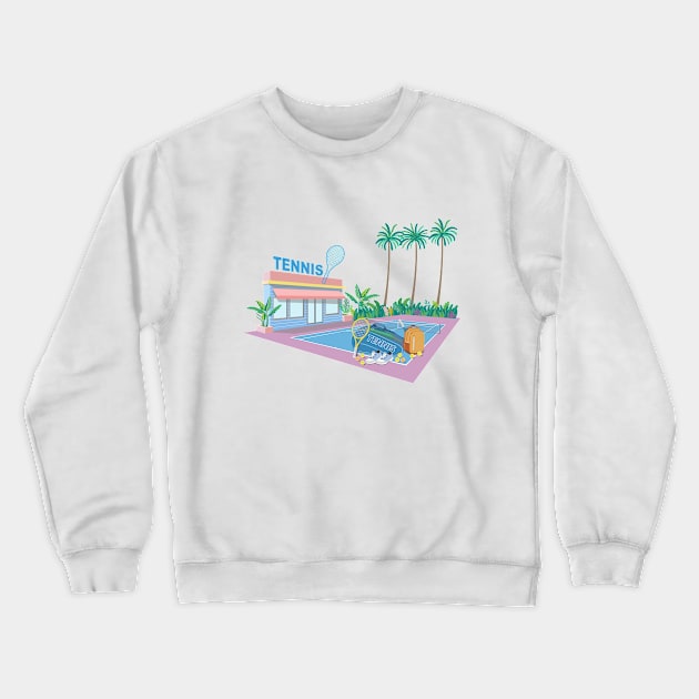 Tennis court Crewneck Sweatshirt by Terry Tennis